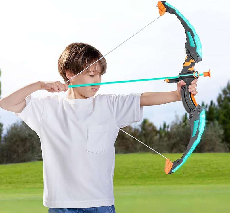 JOYIN Kids Bow and Arrow Set, LED Light Up Archery Toy Set with 9 Suction Cup Arrows, Target & Arrow Case, Indoor and Outdoor Hunting Play Gift Toys for Kids, Boys & Girls Ages 6-12 - Image 2