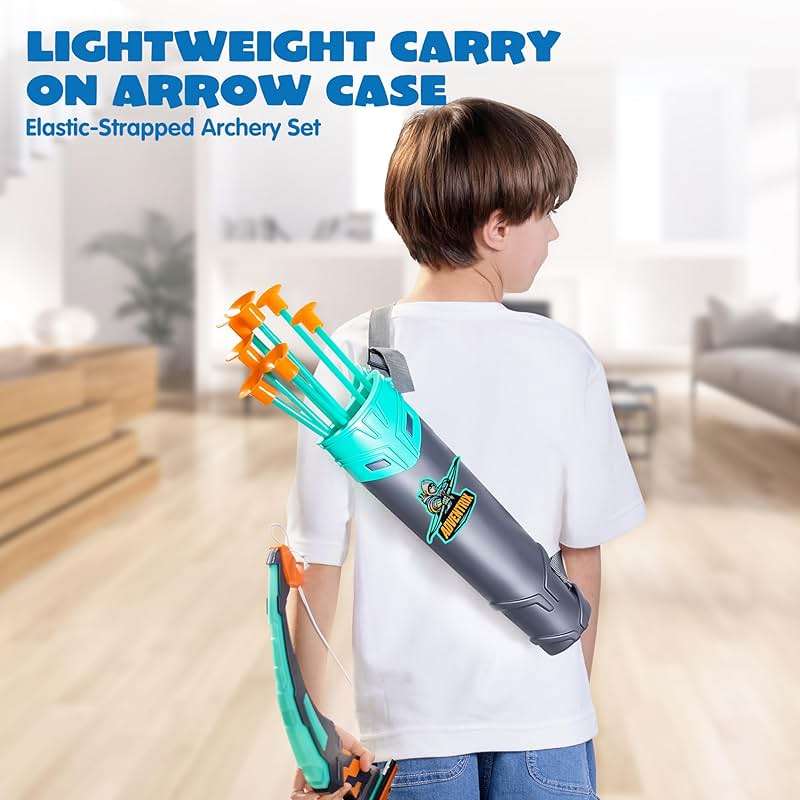 JOYIN Kids Bow and Arrow Set, LED Light Up Archery Toy Set with 9 Suction Cup Arrows, Target & Arrow Case, Indoor and Outdoor Hunting Play Gift Toys for Kids, Boys & Girls Ages 6-12 - Image 6