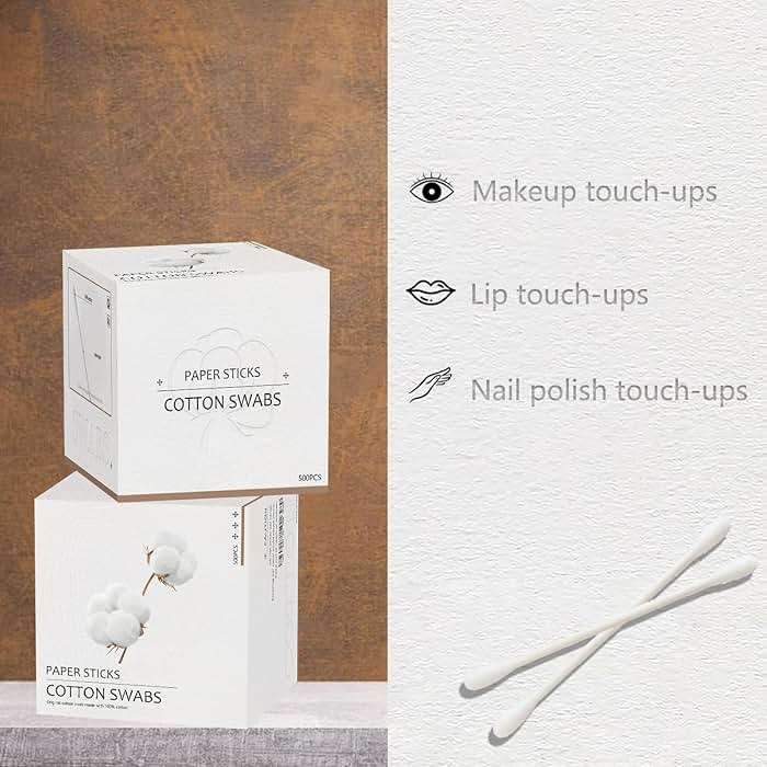 Cotton Swabs with Paper Sticks 1000ct, Double Round Cotton Buds for Beauty& Personal Care - Image 2