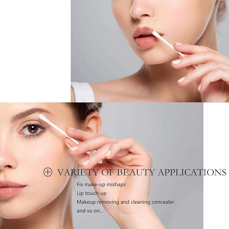 Cotton Swabs with Paper Sticks 1000ct, Double Round Cotton Buds for Beauty& Personal Care - Image 5