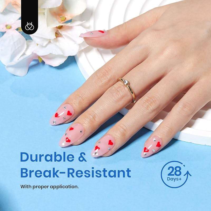 Beetles Gel Nail Tips Easy Nail Extension Etch X Nail Tips 12 Sizes 504Pcs Short Almond Half Matte Tips Gelly Tips Full Cover False Tips Gifts for Girls - Image 5