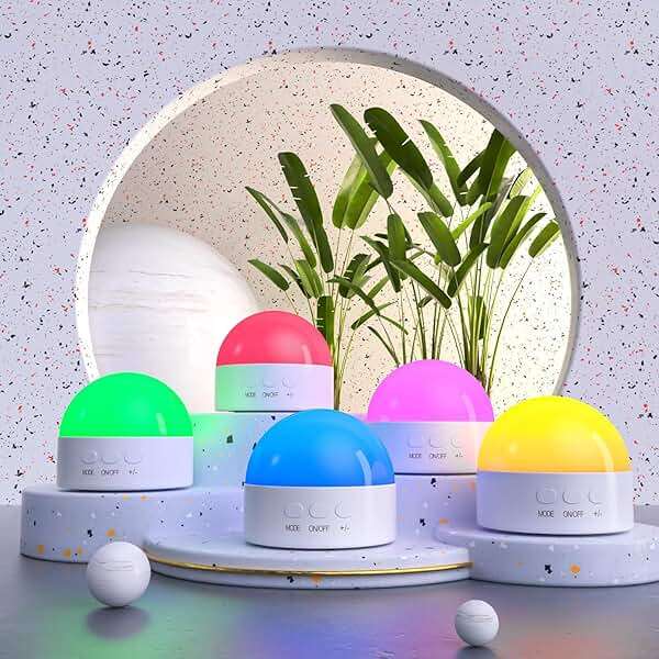 Kintion Portable Night Light, Dimmable 8 Color Lighting, 1800mAh Battery Rechargeable, Small LED Lamp for Nursery, Baby, Kids and Adults(1pcs) - Image 2