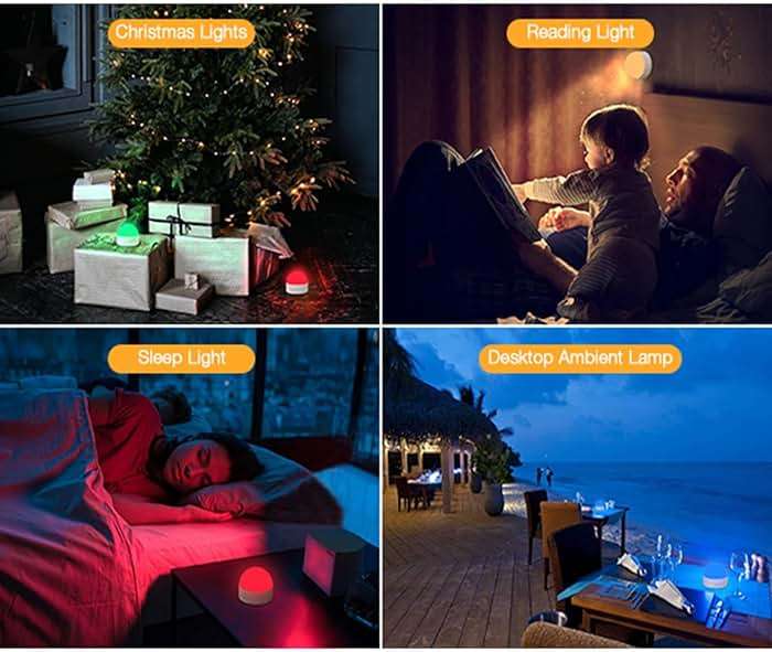 Kintion Portable Night Light, Dimmable 8 Color Lighting, 1800mAh Battery Rechargeable, Small LED Lamp for Nursery, Baby, Kids and Adults(1pcs) - Image 6