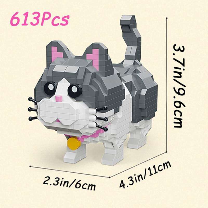 Myweyde Black Cat Building Blocks, Micro Building Blocks Cats, Cute Animal Series Micro Mini Building Blocks Kit, Cat Mini Building Blocks for Boys & Girls (Cat - 673Pcs) - Image 3