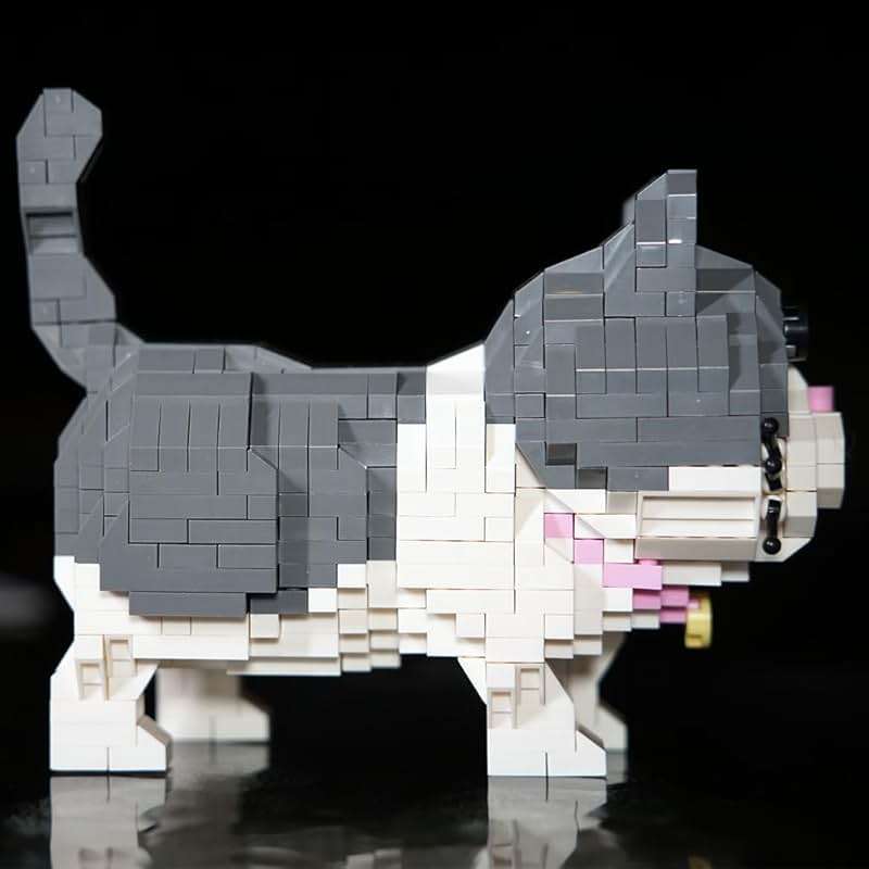 Myweyde Black Cat Building Blocks, Micro Building Blocks Cats, Cute Animal Series Micro Mini Building Blocks Kit, Cat Mini Building Blocks for Boys & Girls (Cat - 673Pcs) - Image 4