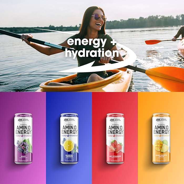 Optimum Nutrition Amino Energy Sparkling Hydration Drink, Electrolytes, Caffeine, Amino Acids, BCAAs, Sugar Free, 12 Fl Oz, Variety Pack of 12 (Packaging May Vary) - Image 6