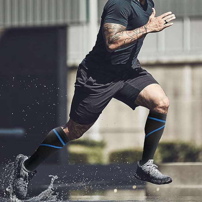 fenglaoda 8 Pairs Compression Socks for Men & Women 20-30 mmHg Knee High Nurse Pregnant Running Medical and Travel Athletic - Image 4