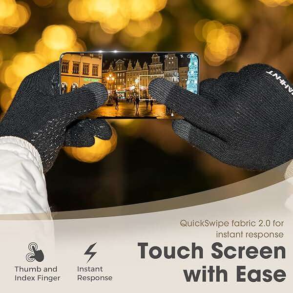 Rahhint Wool Winter Gloves Men Women Fleece lined Knit Gloves with Touchscreen Fingers Insulated Gloves Keep Hand Warm Gift - Image 5