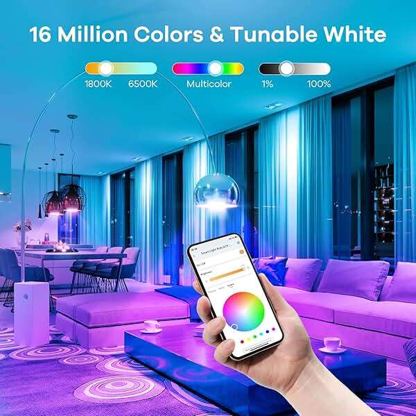 Linkind Smart Light Bulbs, Smart Bulb that Work with Alexa, Google Home, AiDot, LED Light Bulbs Color Changing RGBTW, 104 Preset Scene, Music Sync, Dotis, A19 E26 2.4G WiFi Bluetooth 60W 800LM, 4Pack - Image 4