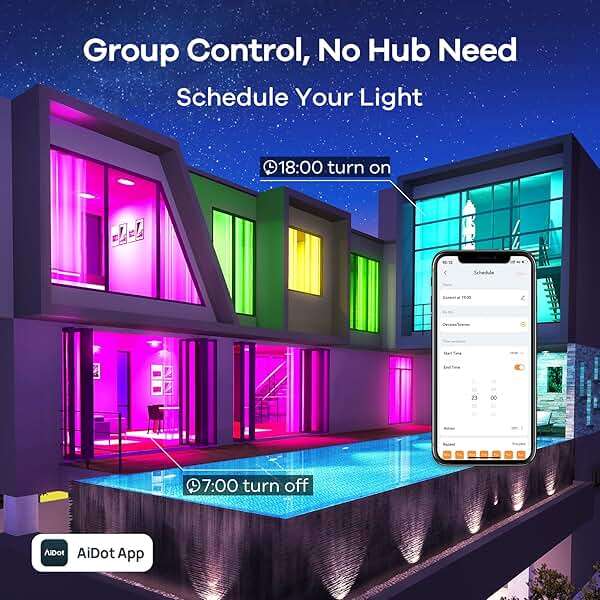 Linkind Smart Light Bulbs, Smart Bulb that Work with Alexa, Google Home, AiDot, LED Light Bulbs Color Changing RGBTW, 104 Preset Scene, Music Sync, Dotis, A19 E26 2.4G WiFi Bluetooth 60W 800LM, 4Pack - Image 5