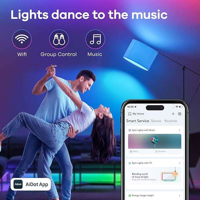 Linkind Smart Light Bulbs, Smart Bulb that Work with Alexa, Google Home, AiDot, LED Light Bulbs Color Changing RGBTW, 104 Preset Scene, Music Sync, Dotis, A19 E26 2.4G WiFi Bluetooth 60W 800LM, 4Pack - Image 9