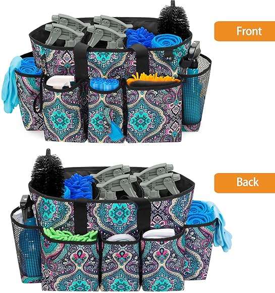 LoDrid Professional Cleaning Tote Caddy for Cleaning Supplies, Cleaning Bag Organizer with Dividers and Handle Strap for Housekeepers Work, Totem, (Bag Only) - Image 6