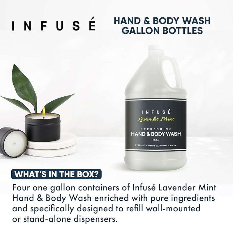 Infuse Hotel Hand & Body Wash | 1 Gallon | For Hospitality & Vacation Rentals to Refill Dispensers | (4 Gallons) - Image 2