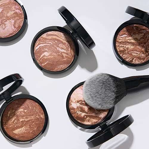 LAURA GELLER NEW YORK Baked Bronze-n-Brighten Bronzer Powder - Deep and Bronzer Makeup Brush - Vegan Bristles - Image 6