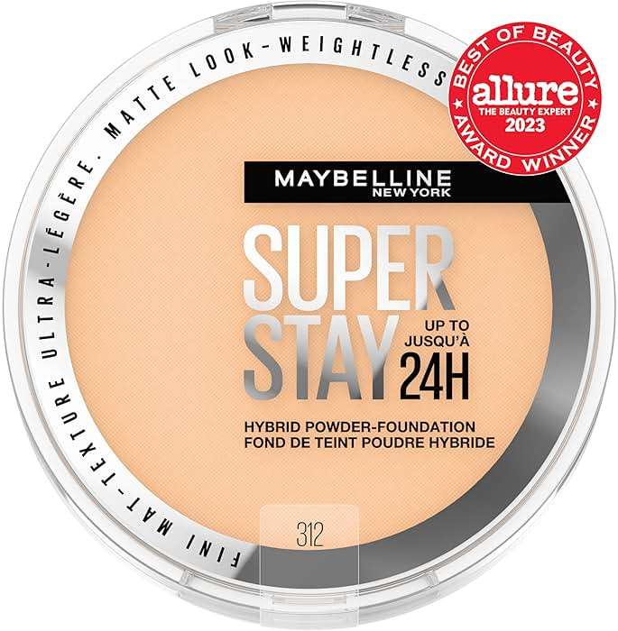 Maybelline Super Stay Up to 24HR Hybrid Powder-Foundation, Medium-to-Full Coverage Makeup, Matte Finish, 312, 1 Count - Image 2
