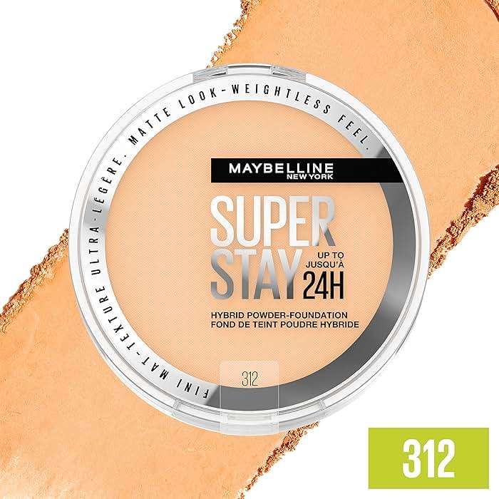 Maybelline Super Stay Up to 24HR Hybrid Powder-Foundation, Medium-to-Full Coverage Makeup, Matte Finish, 312, 1 Count - Image 4