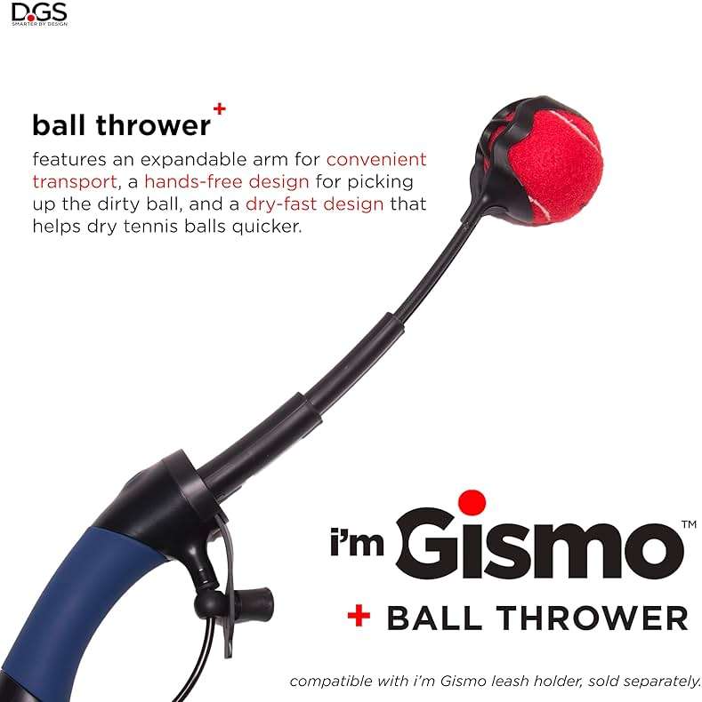 Dog Gone Smart Pet Products Gismo Ball Launcher for Dogs - Telescopic Ball Thrower with 100 Feet Range Plastic Toy - Ergonomic Design | No Slobber Pick-Up for Cleaner Fetch, Attaches to Leash Handle - Image 2