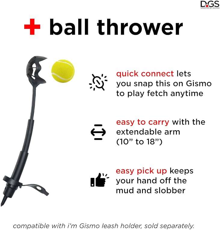 Dog Gone Smart Pet Products Gismo Ball Launcher for Dogs - Telescopic Ball Thrower with 100 Feet Range Plastic Toy - Ergonomic Design | No Slobber Pick-Up for Cleaner Fetch, Attaches to Leash Handle - Image 3