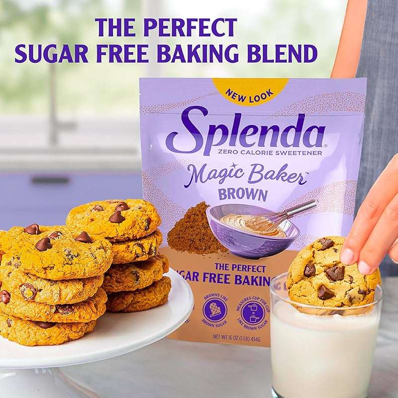 SPLENDA Magic Baker Brown Zero Calorie Plant Based Granulated Baking Blend with Stevia, Erythritol and Allulose – Zero Sugar, Keto Friendly, 1lb (16 oz) Pouch (Pack of 1) - Image 4