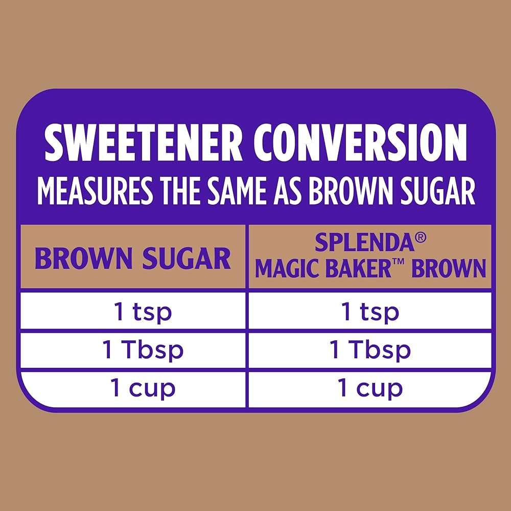 SPLENDA Magic Baker Brown Zero Calorie Plant Based Granulated Baking Blend with Stevia, Erythritol and Allulose – Zero Sugar, Keto Friendly, 1lb (16 oz) Pouch (Pack of 1) - Image 5