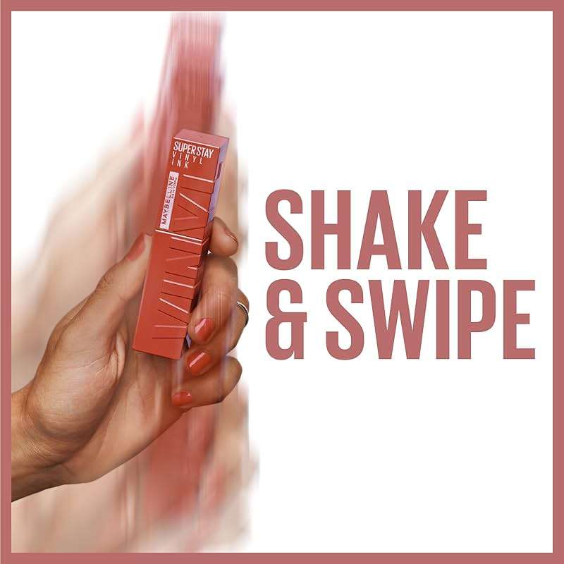 Maybelline Super Stay Vinyl Ink Longwear No-Budge Liquid Lipcolor Makeup, Highly Pigmented Color and Instant Shine, Captivated, Pink Lipstick, 0.14 fl oz, 1 Count - Image 4