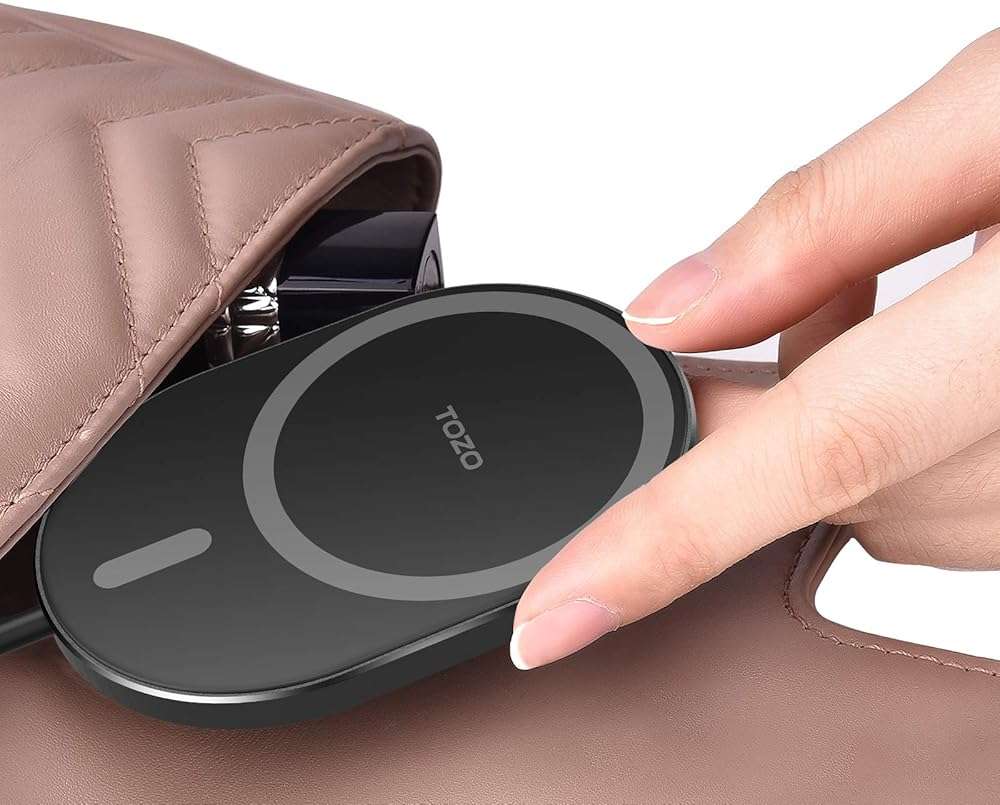 TOZO New Anti-Slip Aircraft-Grade Aluminum Wireless Charger 15W Max Fast Wireless Charging Pad Compatible with iPhone 17/17 Pro/17 Pro Max/Air/16/15/14/SE Series, Samsung Galaxy S25/S24/S23 - Image 6