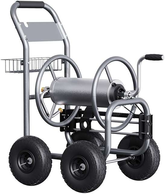 Giraffe Tools Garden Hose Reel Cart, Cart with Wheels Heavy Duty, Industrial Hose Reels for Outside, 250-Feet of 5/8" Hose Capacity, Hose Guide Pre-Installed - Image 1