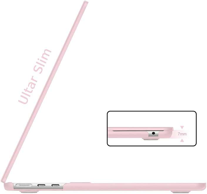 B BELK Compatible with MacBook Air 13.6 inch Case M5 2026 2025 2024 2023 2022 M4 M3 M2 A3449 A3240 A3113 A2681 Liquid Retina Display, Plastic Hard Shell Case+Keyboard Cover+Screen Protector, Baby Pink - Image 4