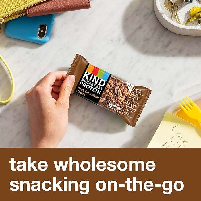 KIND Breakfast Protein Bars, Dark Chocolate Cocoa, Gluten Free, Low Sodium, Healthy Snacks, 8g Protein, 6 Count (6 Packs of 2 Bars) - Image 3