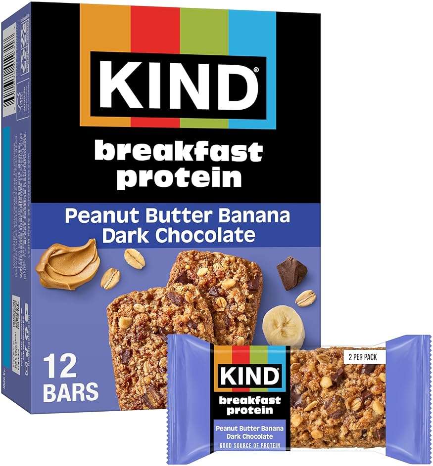 KIND PB Banana Dark Choc Protein Breakfast Bar 6 Count, 10.58 OZ - Image 1