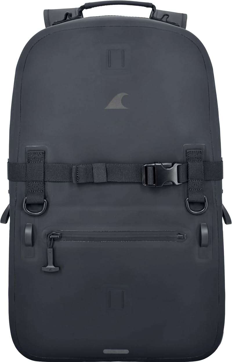 Breakwater Supply™ Fogland Waterproof IP68 Submersible Backpack | Laptop Sleeve & Airtight Zippers for Outdoors, Travel, Boating, Kayaking, Surfing, Floating Dry Bag, Unisex, TPU (Stealth Black, 25L) - Image 1