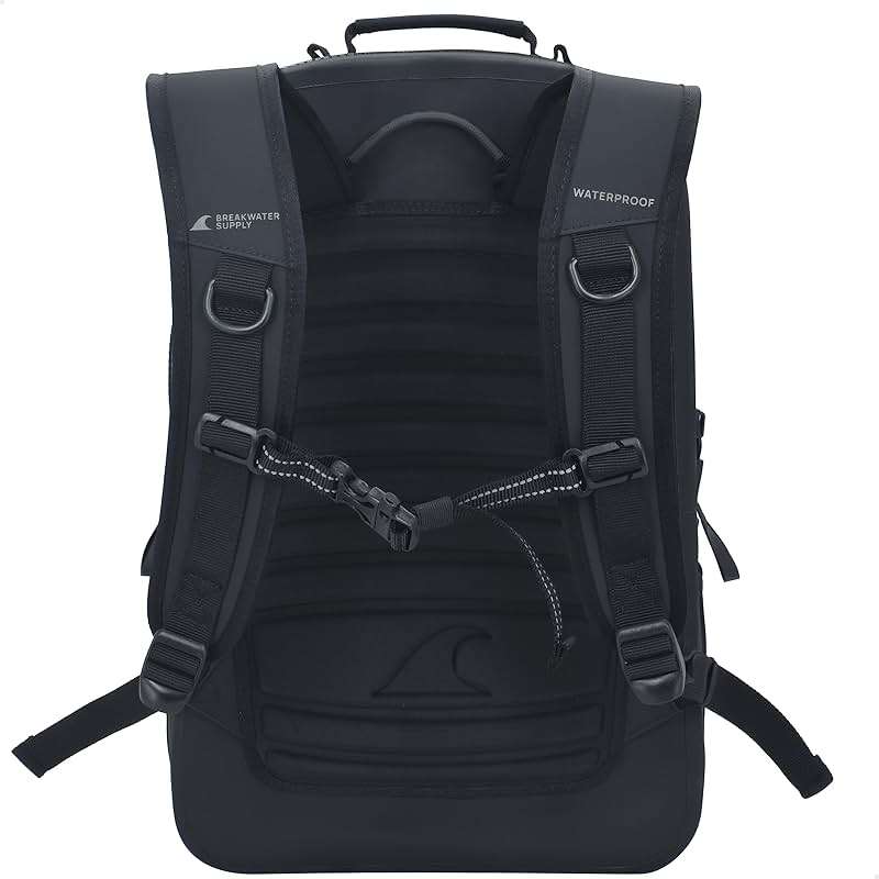 Breakwater Supply™ Fogland Waterproof IP68 Submersible Backpack | Laptop Sleeve & Airtight Zippers for Outdoors, Travel, Boating, Kayaking, Surfing, Floating Dry Bag, Unisex, TPU (Stealth Black, 25L) - Image 2