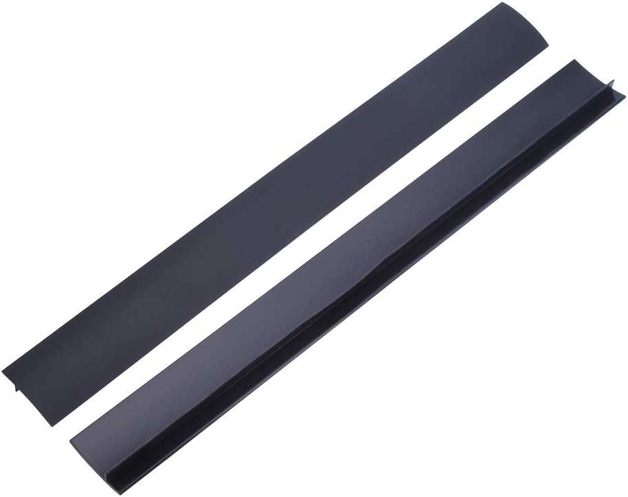 2 Pack Flexible Kitchen Stove Gap Covers, Silicone Gap Fillers Between Counter and Stovetop, Oven, Washer, Dryer, Easy to Wipe, Food Grade (Black, 21 Inches) - Image 1