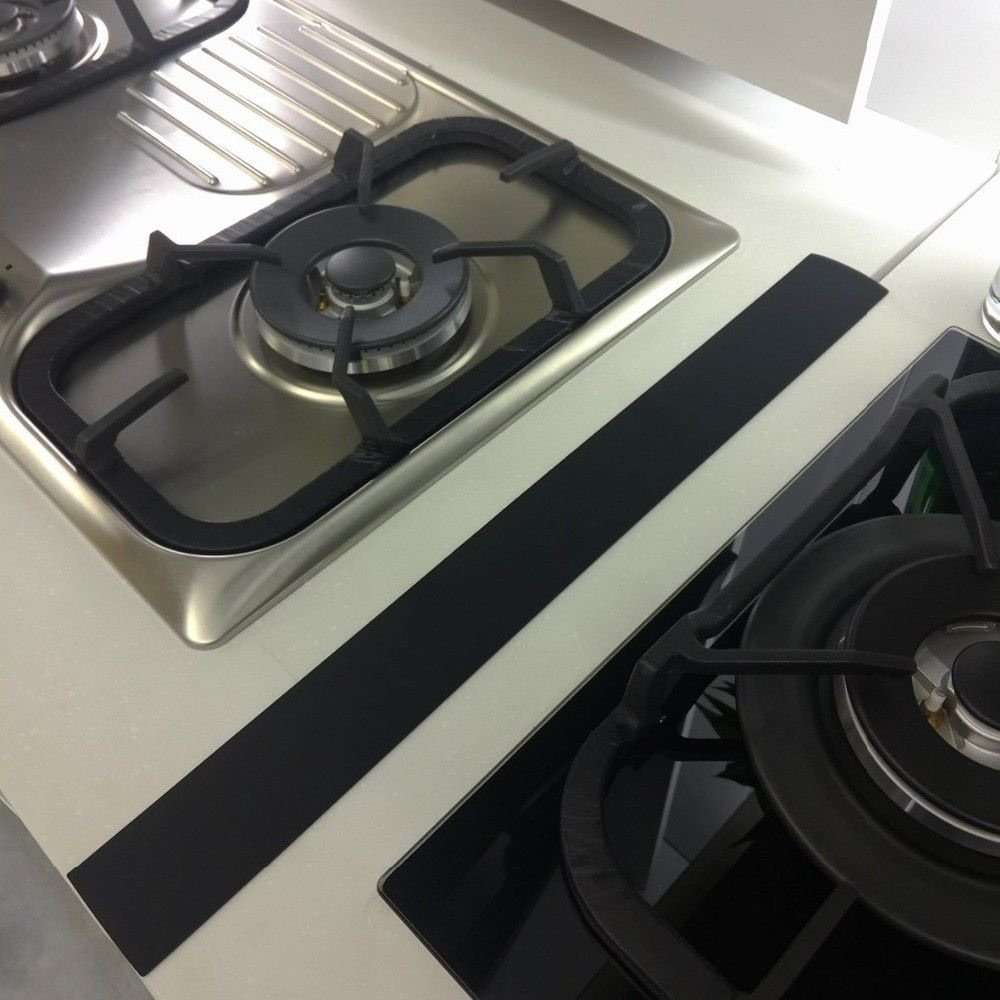 2 Pack Flexible Kitchen Stove Gap Covers, Silicone Gap Fillers Between Counter and Stovetop, Oven, Washer, Dryer, Easy to Wipe, Food Grade (Black, 21 Inches) - Image 5