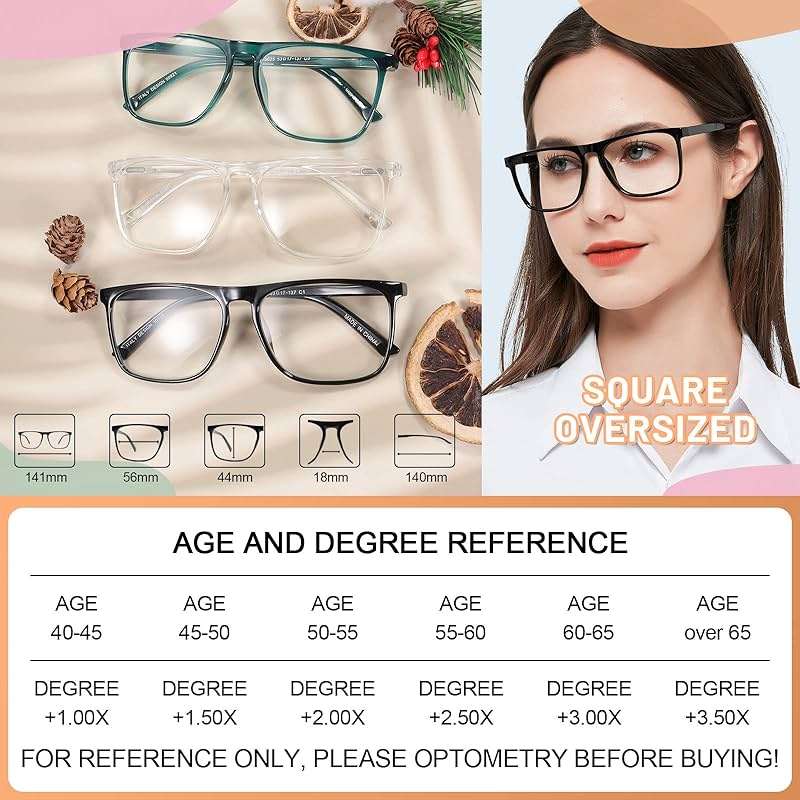 MARE AZZURO Oversized Reading Glasses Women Lightweight Large Readers 1.0 1.25 1.5 1.75 2.0 2.25 2.5 2.75 3.0 3.5 4.0 5.0 6.0 - Image 5