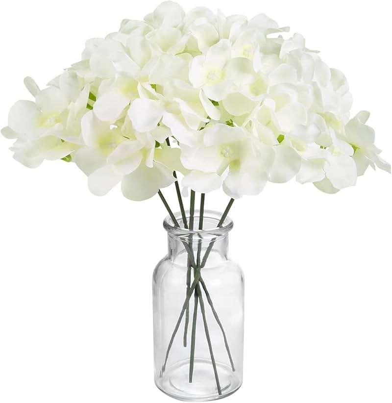 Auihiay 64 PCS Artificial Hydrangea Flowers, Silk Hydrangea Full Flowers Heads with Stems for Wedding Centerpieces, Home, Garden, Baby Shower, Party Decoration (Ivory) - Image 4