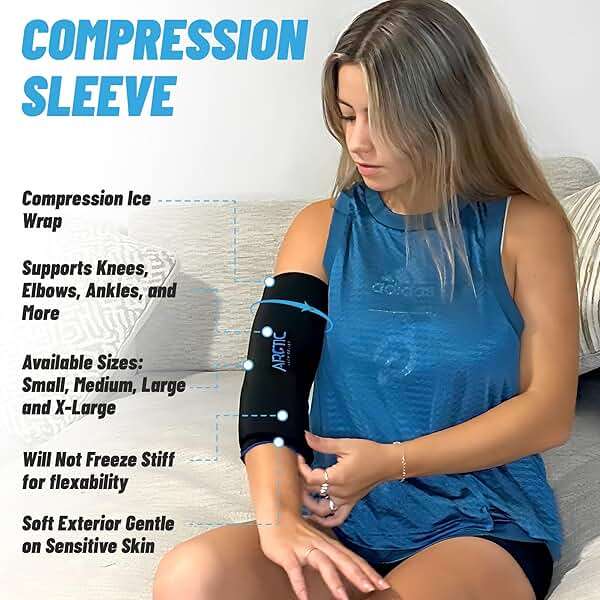 2 Pack - Premium Cold Therapy Compression Ice Sleeve, Knee Ice Pack Wrap for Injuries, Elbow, Quad & Hamstring Relief, Flexible & Reusable Cold Wrap Recovery for Meniscus, ACL, MCL, Ice & Heat Therapy - Image 8