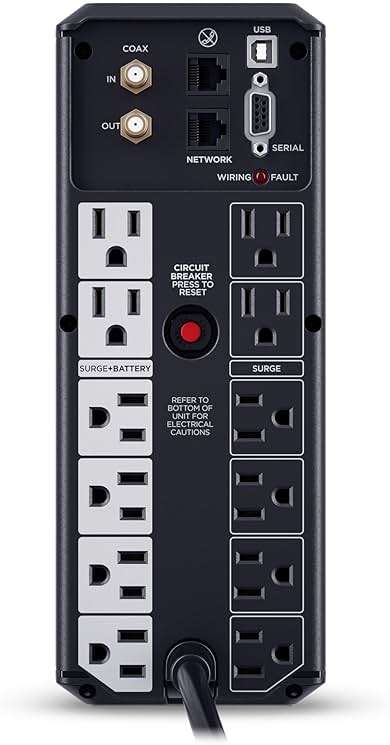 CyberPower CP1500AVRLCD3 Intelligent LCD UPS Battery Backup and Surge Protector, 1500VA/900W, 12 Outlets, 2 USB Ports, AVR, Mini Tower, UL Certified - Image 2