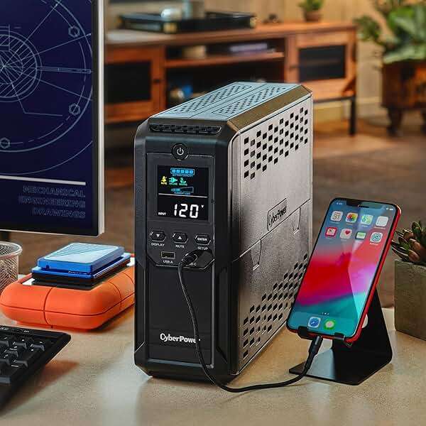 CyberPower CP1500AVRLCD3 Intelligent LCD UPS Battery Backup and Surge Protector, 1500VA/900W, 12 Outlets, 2 USB Ports, AVR, Mini Tower, UL Certified - Image 5