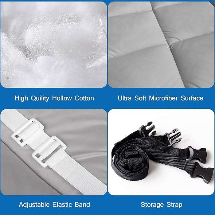 Cot Mattress Pad (Improved Thickness) Quilted Cot Pads for Camping, Sleeping Mattress Topper 30" X 75" for Camp/Rv Bunk/Narrow Twin Beds - Image 3