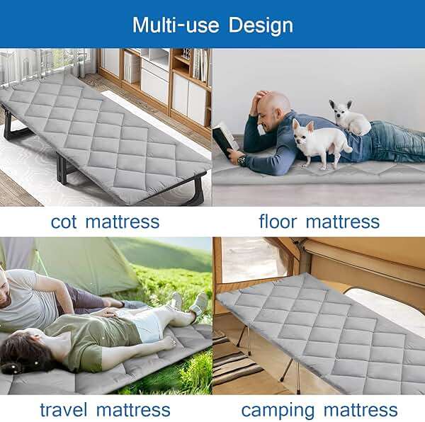 Cot Mattress Pad (Improved Thickness) Quilted Cot Pads for Camping, Sleeping Mattress Topper 30" X 75" for Camp/Rv Bunk/Narrow Twin Beds - Image 4