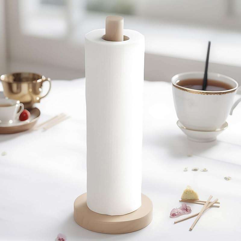 KitchLife Wooden Paper Towel Holder Countertop - Solid Freestanding Paper Towel Dispenser Stand with Anti-Skid Base - Image 6