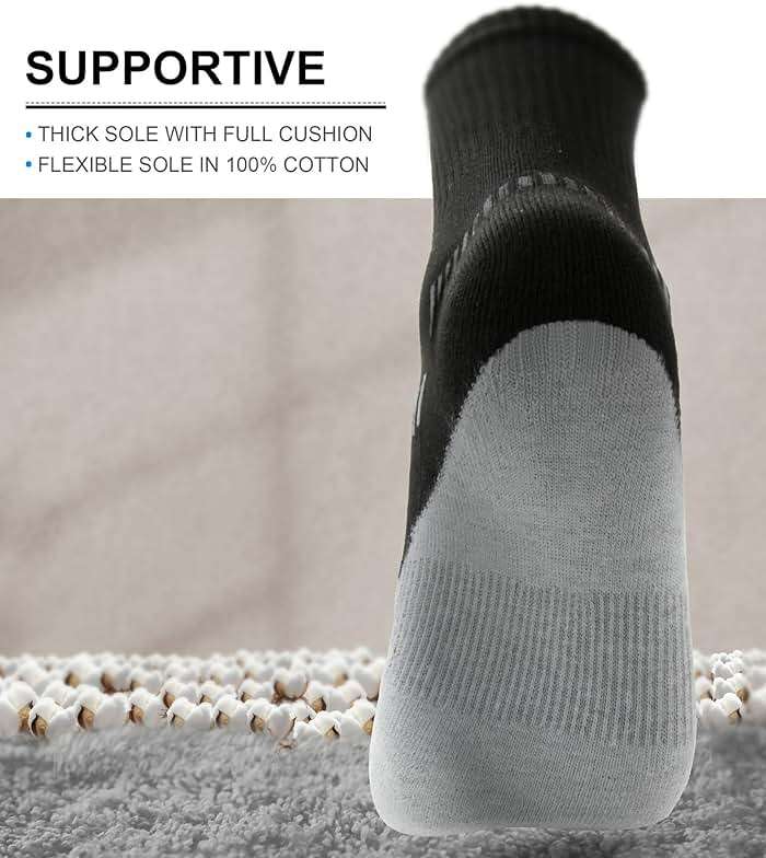 BULLIANT Compression Socks for Men 6Pairs, Athletic Crew Socks Cushioned For Men Sports Running-Arch Support - Image 3