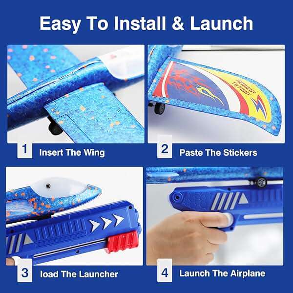Wesfuner 3 Pack Foam Airplane Launcher Toys, 2 Flight Mode Glider Plane,Kids Flying Toy,3 4 5 6 7 8 9 10 11 12 Year Old Boys Girls Gifts,Outdoor Sport Party Favor - Image 3