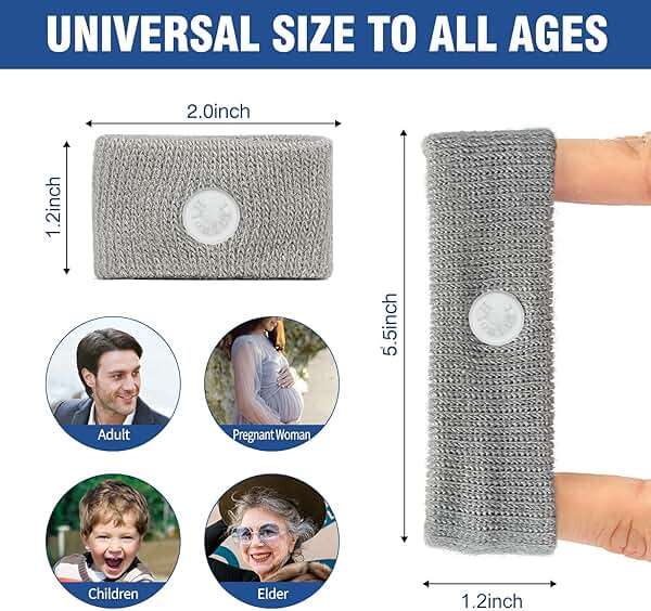 Hionfurt Motion Sickness Bands Anti Nausea Wristband for Adult and Kids Morning Sickness Relief for Pregnant Women Acupressure Nausea Relief for Car, Sea, Air Sickness - 2 Pairs Gray, Gray - Image 4