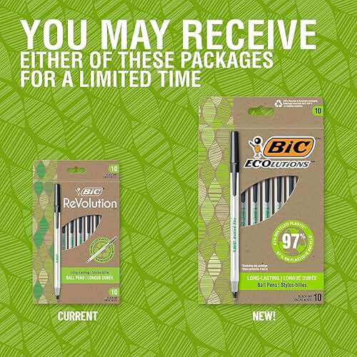 BIC ReVolution Round Stic Ballpoint Pen, Black, 1 Count (Pack of 10) - Image 2