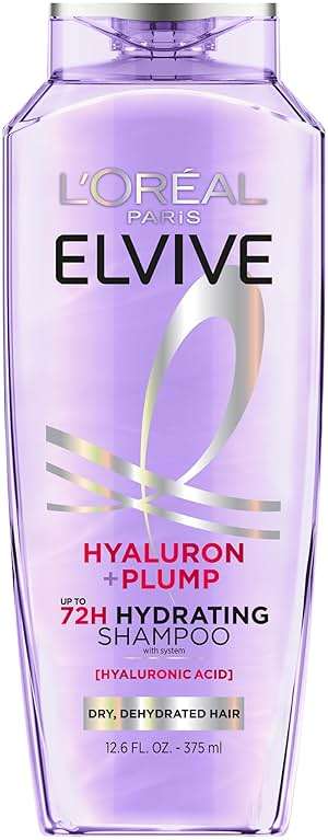 L'Oreal Paris Elvive Hyaluron Plump Hydrating Shampoo for Dehydrated, Dry Hair Infused with Hyaluronic Acid Care Complex, Paraben-Free, 12.6 Fl Oz - Image 1