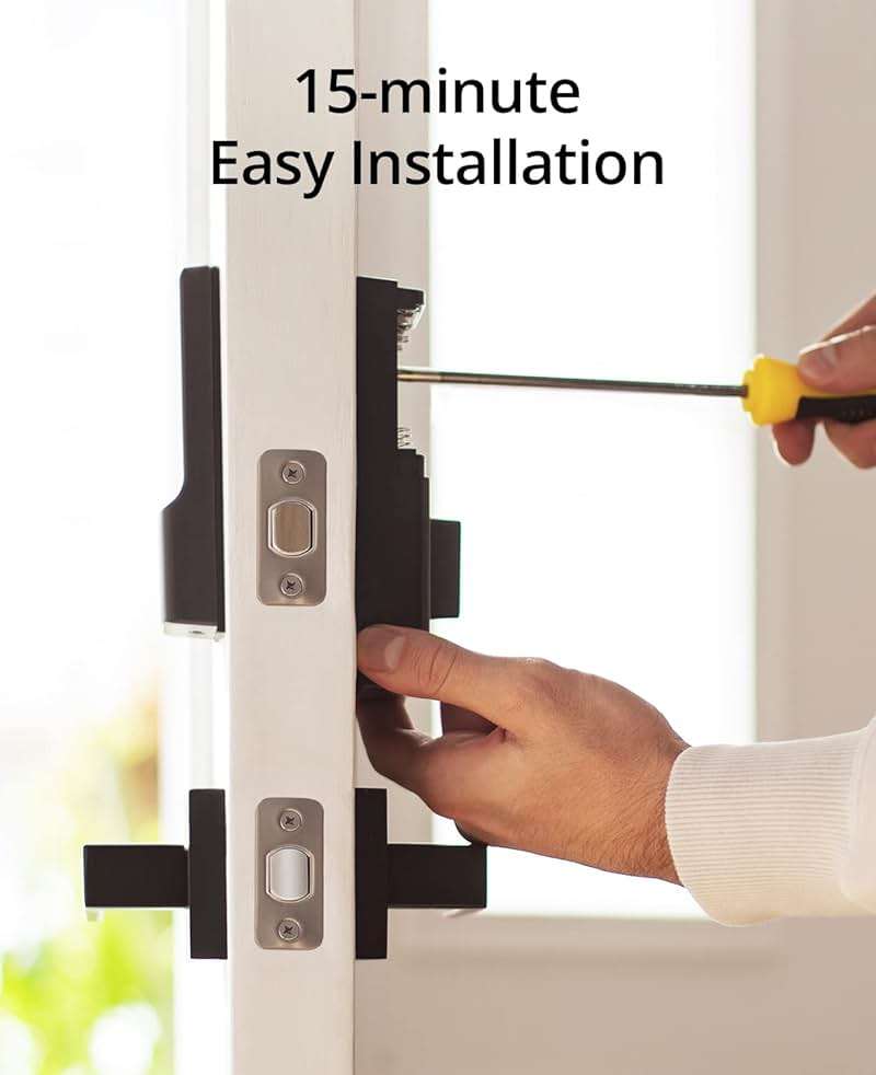 eufy Security Smart Lock C210, Keyless Entry Door Lock, Built-in WiFi Deadbolt, Smart Door Lock, No Bridge Required, Easy Installation, Touchscreen Keypad, App Remote Control, 4 AA Batteries Included - Image 5