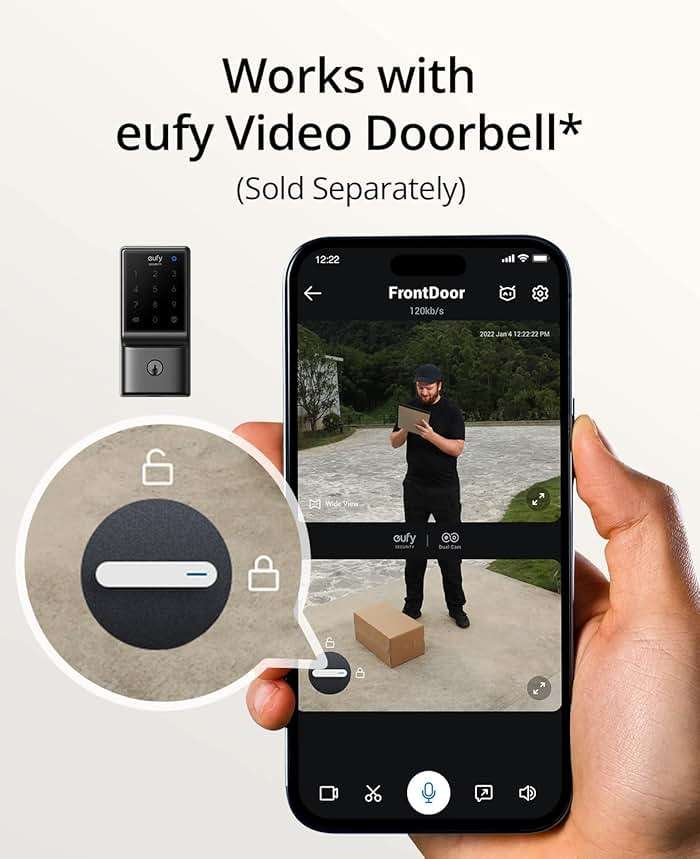 eufy Security Smart Lock C210, Keyless Entry Door Lock, Built-in WiFi Deadbolt, Smart Door Lock, No Bridge Required, Easy Installation, Touchscreen Keypad, App Remote Control, 4 AA Batteries Included - Image 7