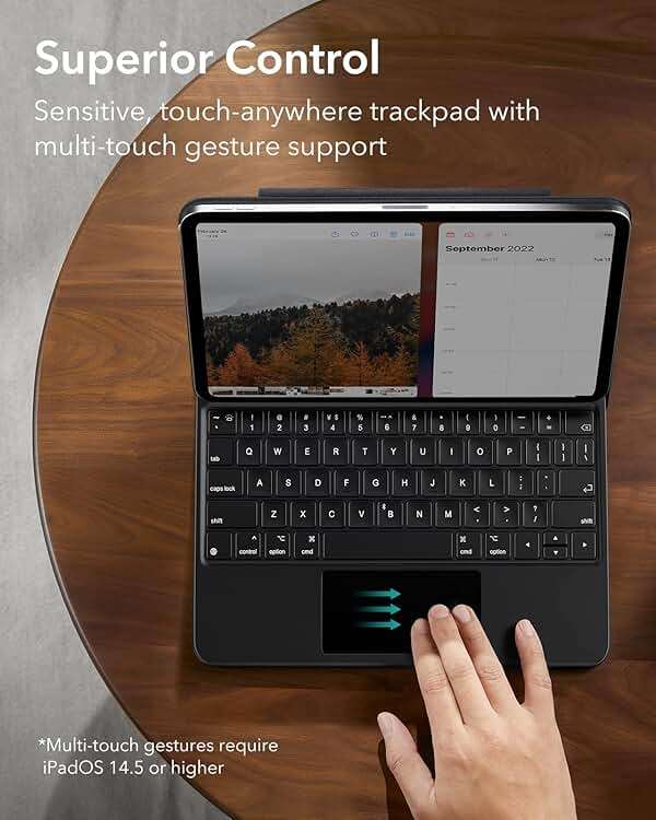 ESR iPad 11th(A16, 2025)/10th Gen Case with Keyboard, Magic Keyboard Case with Backlit Keys, Easy-Set Floating Cantilever Stand, Precision Multi-Touch Trackpad, Black - Image 5